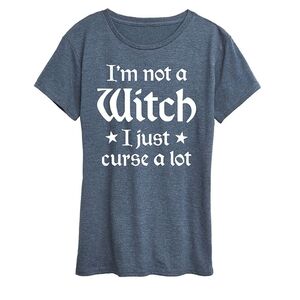 NWT Halloween Women's "I'm Not A Witch" t-shirt Blue XXL